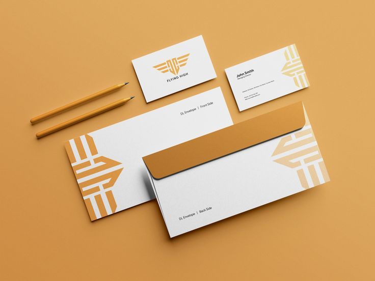 Clean Modern Business Card With Dl Envelope Mockup