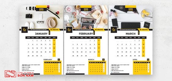 Thiết kế lịch độc quyền mẫu treo tường theo yêu cầu